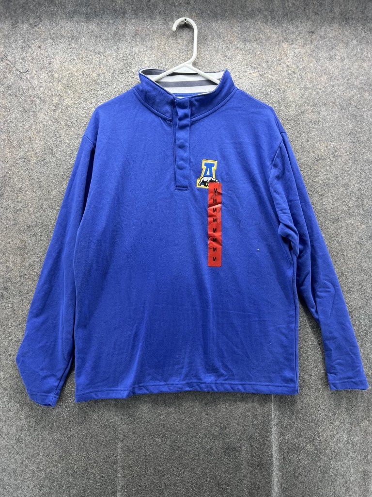 Alaska Nanooks Shirt Mens Medium Blue Ncaa Hockey Champion Quarter Snap Pullover